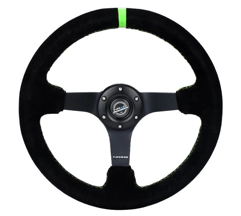 350MM Deep Dish Steering Wheel Suede Solid Spoke