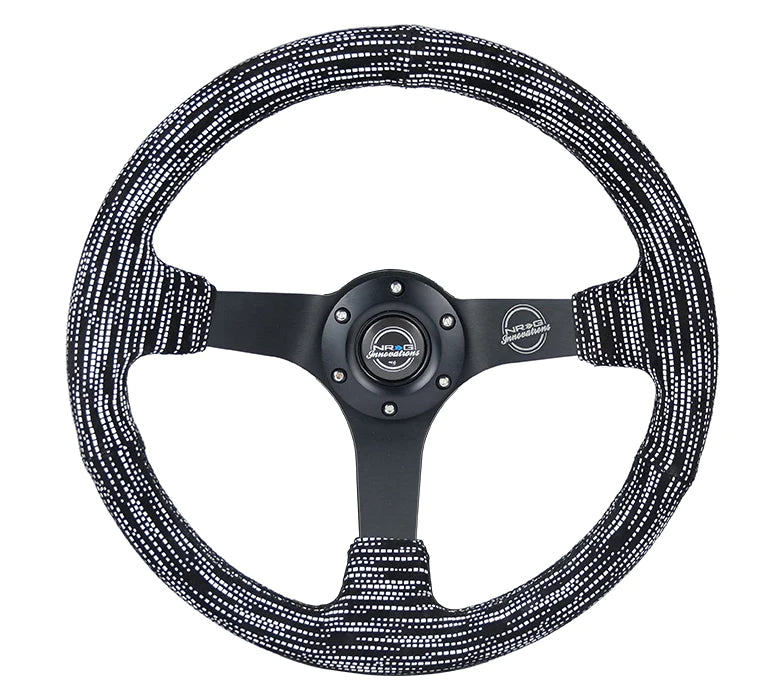 350MM Deep Dish Steering Wheel Suede Solid Spoke